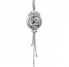 Кулончик "Птица в клетке", украшенный подвесками-цепочками, от Amulet silver с ювелирным стеклом из серебра 925 пробы