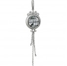 Славный кулон "Птица в клетке" с подвесками-цепочками из коллекции Amulet silver с ювелирным стеклом из серебра 925 пробы