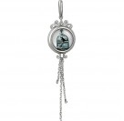 Легкий кулон "Птицы в клетке", украшенный подвесками-цепочками, от Amulet silver с ювелирным стеклом из серебра 925 пробы