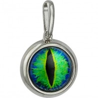 Восхитительная подвеска "Глаз всевидящий" из коллекции 	Amulet silver с зеленым ювелирным стеклом из серебра 925 пробы фото
