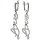 Нестандартные серьги с подвесками "Love" из коллекции Fashion Story silver с цветными фианитами из серебра 925 пробы