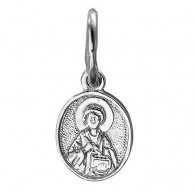 Святой Великомученик Пантелеймон. Образок из серебра 925 пробы фото
