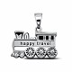 Серебряная подвеска в виде паровоза Happy travel c ювелирной эмалью из серебра 925 пробы