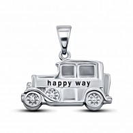Подвеска с автомобилем Happy way c ювелирной эмалью из серебра 925 пробы фото