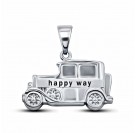Подвеска с автомобилем Happy way c ювелирной эмалью из серебра 925 пробы