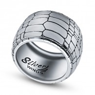 Серебряное толстое кольцо из серебра 925 пробы фото