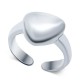 Серебряное незамкнутое кольцо в виде сердечка из серебра 925 пробы