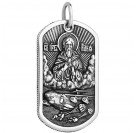 Православный жетон ВДВ с ликом Св. Илии Пророка с молитвой из серебра 925 пробы с чернением