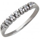 Необычное кольцо с дорожкой фианитов из серебра 925 пробы