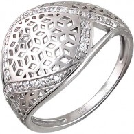 Неподражаемое кольцо с  дорожками фианитов из серебра 925 пробы фото