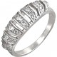 Пронзительное кольцо с дорожками фианитов из серебра 925 пробы