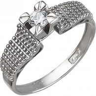 Элегантное кольцо с фианитом из серебра 925 пробы фото