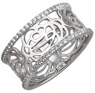 Неподражаемое кольцо с дорожками фианитов из серебра 925 пробы