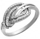 Желанное кольцо с фианитами из серебра 925 пробы