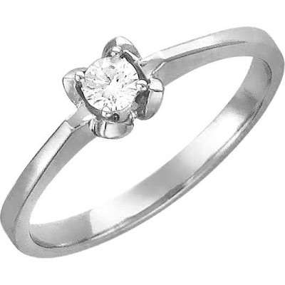 Романтическое кольцо с фианитом из серебра 925 пробы фото
