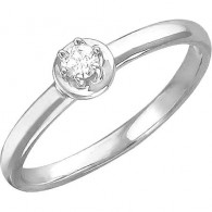 Светозарное кольцо с фианитом из серебра 925 пробы фото