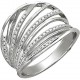 Богатейшее кольцо с дорожками фианитов из серебра 925 пробы