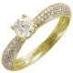 Ослепительное кольцо из коллекции "ELEGANCE" с бриллиантами из желтого золота 750 пробы