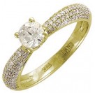 Ослепительное кольцо из коллекции "ELEGANCE" с бриллиантами из желтого золота 750 пробы