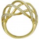 Притягательное кольцо из коллекции "AJOUR" с бриллиантами из желтого золота 750 пробы
