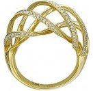 Притягательное кольцо из коллекции "AJOUR" с бриллиантами из желтого золота 750 пробы