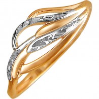 Осчастливливающее кольцо с алмазной обработкой из красного золота 585 пробы фото