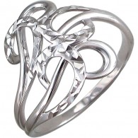 Головокружительное кольцо с алмазной обработкой из серебра 925 пробы фото