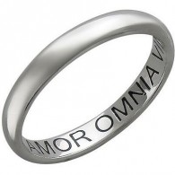 Обручальное кольцо "Amor Omnia Vincit - Любовь побеждает всё" из платины 950 пробы, ширина 3,1 мм фото
