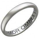 Обручальное кольцо "Amor Omnia Vincit - Любовь побеждает всё" из платины 950 пробы, ширина 3,1 мм
