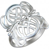 Восхитительное кольцо с ажурным узором из серебра 925 пробы фото