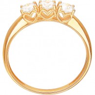 Очаровательное кольцо из коллекции "Forever"с дорожкой фианитов из красного золота 585 пробы фото