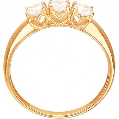 Очаровательное кольцо из коллекции "Forever"с дорожкой фианитов из красного золота 585 пробы фото