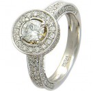 Отпадное кольцо из коллекции "ELEGANCE" с бриллиантами из белого золота 750 пробы