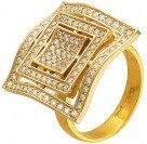 Кольцо с бриллиантом из комбинированного золота 750 пробы цвет металла комби