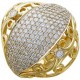 Светящееся кольцо из коллекции "BELLAGIO" с бриллиантами из комбинированного золота 750 пробы