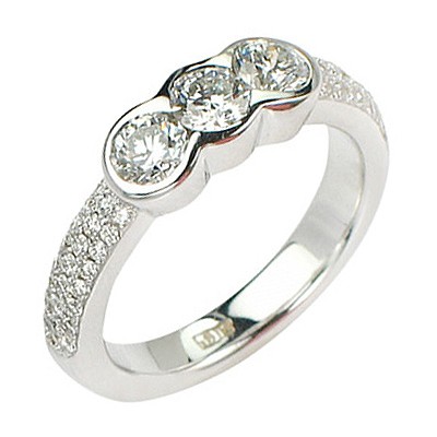 Невиданное кольцо "ELEGANCE" с бриллиантами из белого золота 750 пробы фото