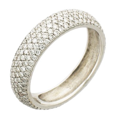 Насыщенное кольцо из коллекции "DOLCE VITA" с бриллиантами из белого золота 750 пробы фото