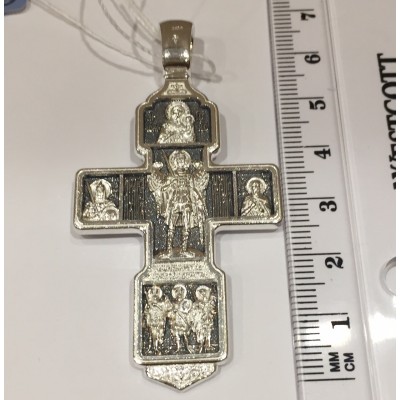 Крест нательный "Распятие Христово" из серебра 925 пробы с чернением фото