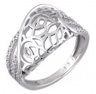 Чудное кольцо с дорожками фианитов из серебра 925 пробы