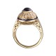 Сверхъестественное кольцо из коллекции "GARDEN" с аметистом, бриллиантом и эмалью из желтого золота 750 пробы