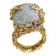 Невероятное кольцо из коллекции "Lakshmi" с бриллиантами и ювелирной эмалью из комбинированного золота 750 пробы