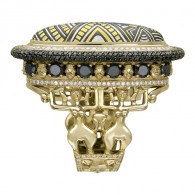 Ярчайшее кольцо с бриллиантами из комбинированного золота 750 пробы фото