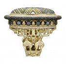 Ярчайшее кольцо с бриллиантами из комбинированного золота 750 пробы