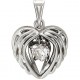 Удивительная подвеска "Сердце" с фианитом  в форме сердца из серебра 925 пробы