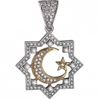 Богатая мусульманская подвеска из коллекции "RELIGION" с бриллиантами из комбинированного золота 750 пробы фото