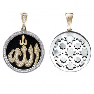 Блестящая мусульманская подвеска из коллекции "RELIGION" с бриллиантами и эмалью из комбинированного золота 750 пробы фото