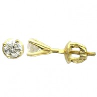 Идеальные серьги-гвоздики из коллекции "ELEGANCE" с бриллиантами из желтого золота 750 пробы фото