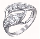 Удивительное кольцо с фианитами из серебра 925 пробы