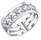 Трендовое кольцо с фианитами из серебра 925 пробы