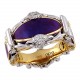 Ослепительное кольцо из коллекции "GARMONIYA" с бриллиантами и ювелирной эмалью из комбинированного золота 750 пробы